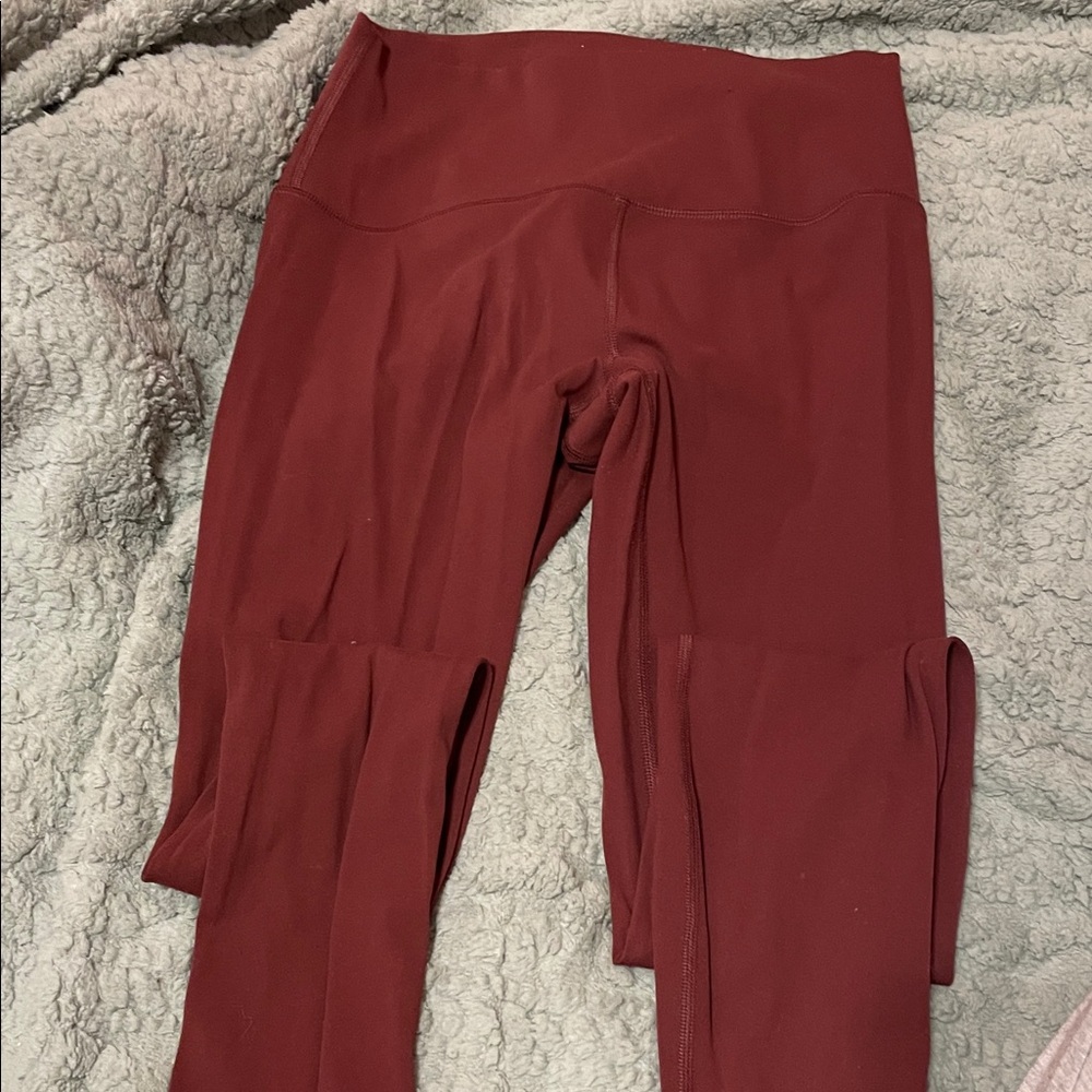 Crazy Yoga Women's Burgundy High-Waisted Leggings